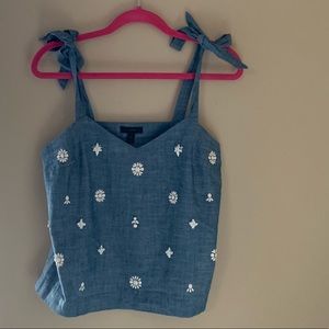 J Crew Embroidered Tank